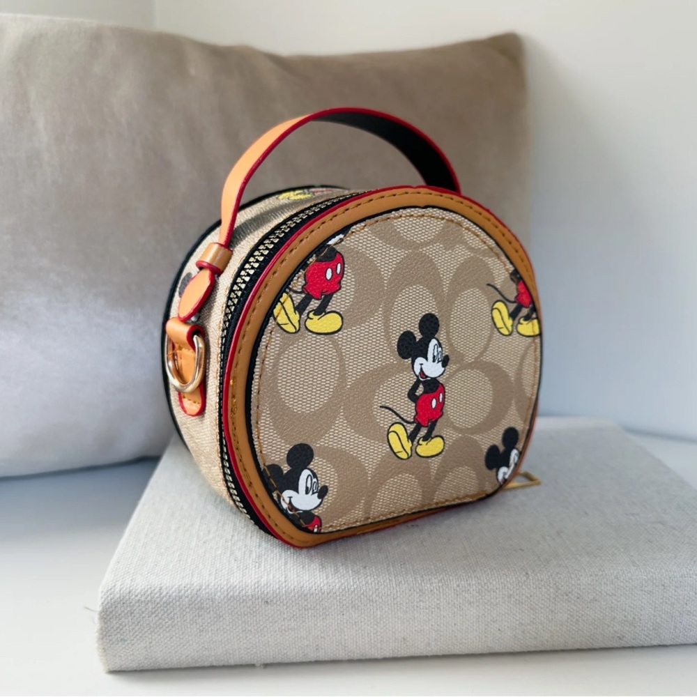 Mickey Mouse Tan and Black Wristlet